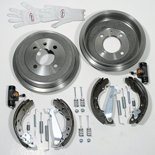 Autoparts-Online Set 60005449 Bremstrommeln Bremsen Set + Bremsbacken + Radzylinder + Zubehör für hinten/für die Hinterachse