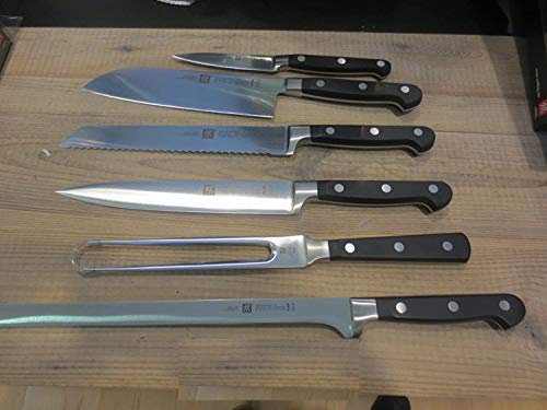 ZWILLING. Set Professional S 6 Pezzi (CPOPPIA ARROSTO : Coltello Carne 200 mm FORCHETTONE 180 mm+ SANTOKU 180mm SPELICCHINO 100mm+ Salmone/PROSCIUTTO 310mm+ COLELLO Pane 200mm)