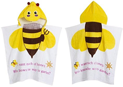 OAMORE Handtuch für Babys, Kinder, Atmungsaktiv, Warm, Cartoon-Bademantel, Polygonal Dinosaurier, Kapuzenhandtuch, Badetuch (Biene)