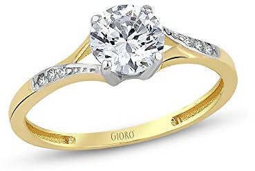 GIORO Oriella Verlobungsring in 585 Gold mit handgefassten Kristallen (57 (18.1))