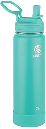 Takeya 51223 Actives Insulated Stainless Steel Water Bottle with Spout Lid, Teal