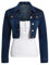 SS7 Womens Crop Stretch Fitted Denim Jacket Indigo