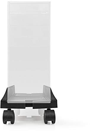 Nedis Carrello per computer larghezza regolabile su 4 ruote girevoli bloccabili, supporto per PC in metallo e plastica