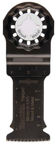 Makita B-64814-20 Starlock BiM Tauchsägeblatt 32 mm TMA047 wood and metal, für Holz und Metall, 32 mm breit, für Multitool, Multifunktionswerkzeug, 20 Stück