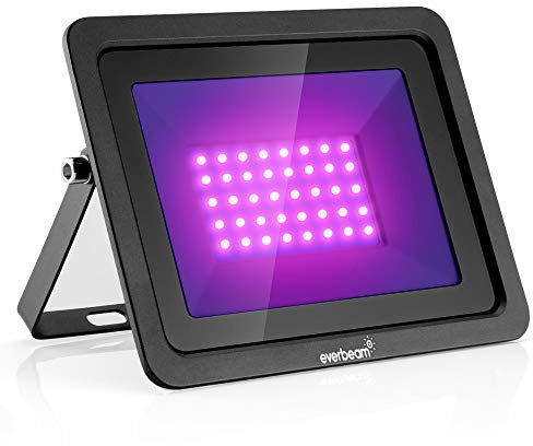 Everbeam 395nm 50W UV-LED-Schwarzlicht - Hochleistungs-LED-Lampen, IP66 wasserdicht - Ultraviolett-Flutlicht für Aquarium, Innen- oder Außenpartys, Bühne - Partyzubehör, Halloween-Dekorationen