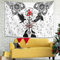 Firelife Wikinger Runen Rabe Wandteppich Wandbehang Tuch Wandtuch Tapestry Tapisserie Wandkunst für Schlafzimmer Wohnzimmer Strandtücher Yogamatte White 200x150cm