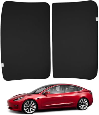 BASENOR Tesla Model 3 Parasol Delantero y Trasero Techo de Vidrio Parasoles con Tragaluz Cubiertas Reflectantes Juego de 4 Modelo 3 2017-2020