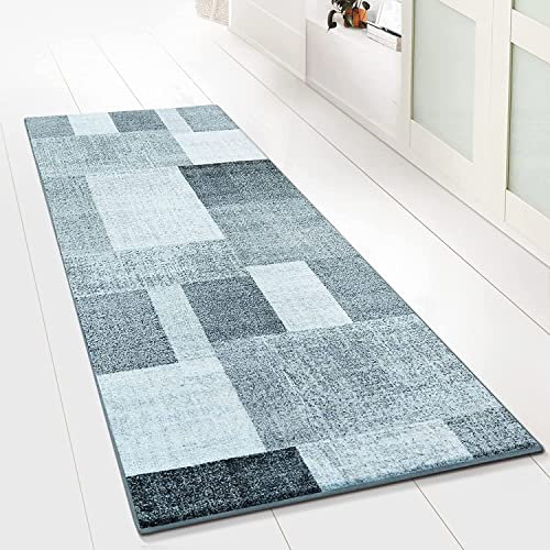 Floordirekt Teppich-Läufer Lucano 80 x 200 cm, Anthrazit - Moderner Wohnteppich für Flur, Küche, Schlafzimmer - Meterware - rutschfest, robust & pflegeleicht
