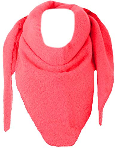 FASHION YOU WANT XXL Schal flauschig schal-tuch damen dicker dreieckstuch groß Wolle UNI Farben kuschelig (pink)