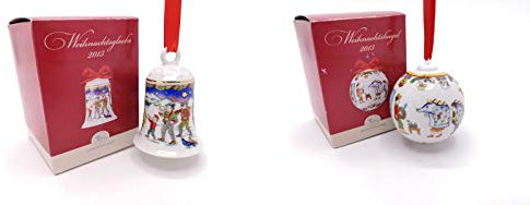 Hutschenreuther Porzellanglocke & Porzellankugel 2013 OVP - Weihnachtsglocke Weihnachtskugel