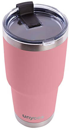 unycos - Termo de Acero Inoxidable con Tapa Antigoteo de 800 ml Aislamiento de Vacío de Doble Pared, Botellas de Frío/Calor | Tecnología MagSlider - 100% a Prueba de Fugas - Resistente (Rosa)