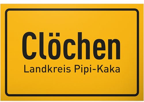DankeDir! Clöchen Pipi Kaka - Toilettenschild 30 x 20 cm - Lustiges WC Schild zum Aufhängen - Witziges Türschild für Gäste-WC und Toilette - Deko für Wand und Gästetoilette