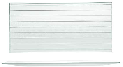 H&H Striped Set 6 Piatti, Vetro, 33x16cm