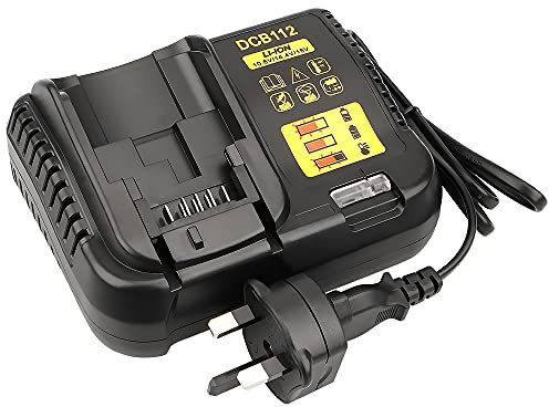 Waitley DCB112 Battery Charger Compatible with Dewalt 12v/18v Battery DCB120 DCB127 DCB200 DCB184 DCB180 DCB182 DCB181 Replace for Dewalt Charger DCB101 DCB105 DCB115
