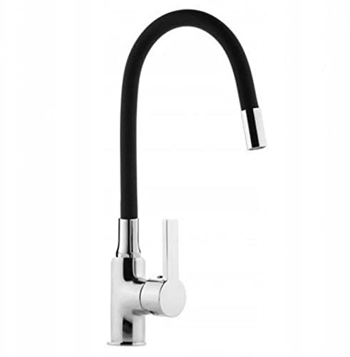 ZOLTA Küchenbatterie mit flexiblem Auslauf - Ideal für die Küche Gegen Korrosion Geschützt - Silber Schwarz