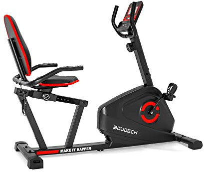 TYPHOON 7000 - Cyclette orizzontale a resistenza magnetica regolabile. Relaxbike con volano da 7kg, pedalata bidirezionale, ergometro reclinabile, display LCD, cardiofrequenzimetro e supporto tablet