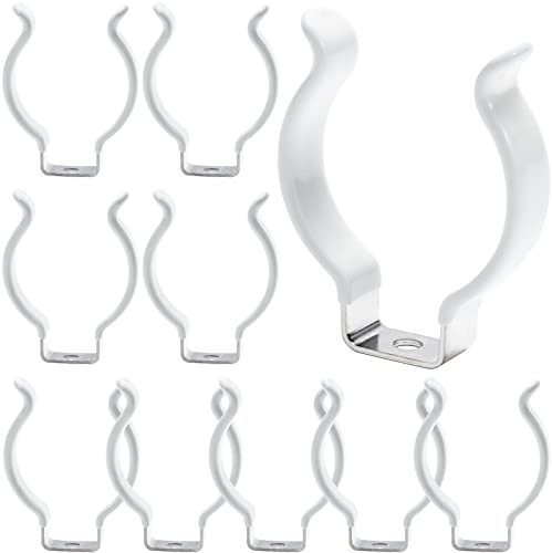 T12 U-Clip LED-Glühbirnenhalter mit Schrauben aus hartem Kohlenstoffstahl Lampenfassung weißes Rohr Unterstützung Lampenhalter Lichtleistenmontage, Armatur, Befestigung, für Büro Garage Wand Decke (10