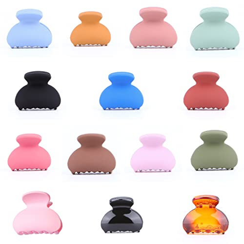 14 pinzas para el pelo mate, pinzas de pelo simples de color caramelo medio redondo, 4 cm, antideslizantes, para todo tipo de cabello, material plástico.