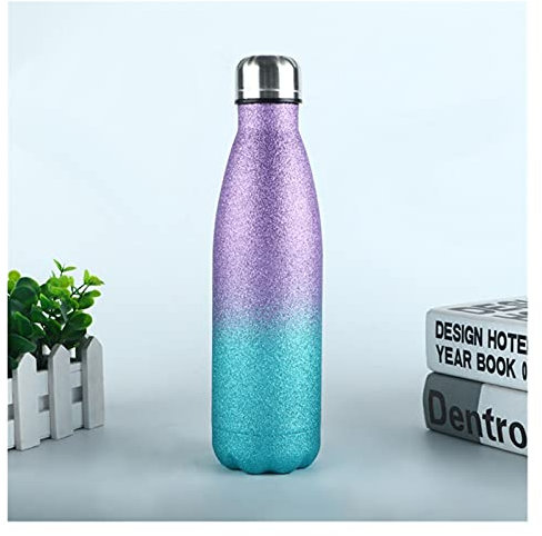 Sparrow Angel Taza de Agua Deportiva Frascos de vacío de la Botella de Termo Botella de Agua de Acero Inoxidable Tazas de Regalo Deportivas portátiles (Color : Purple Blue)