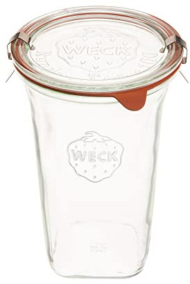 Weck Jars Große Quadro 769-26.9 fl.Oz | Gläser aus transparentem Glas | umweltfreundliche Einmachgläser | Frischhaltedosen mit luftdichten Deckeln | Made in Germany | rostfrei & BPA-frei (1 Stück)