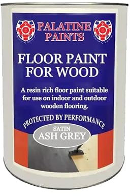 Floor Paint for Wood - Solid Satin Finish, Interior and Exterior, Hard Wearing (Ash Grey, 2.5 Litre)