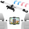 Birshe Metal Soporte Tablet Coche, Adaptador Tablet Coche Asiento Niño con 4 Ganchos para Asientos, Soporte para Reposacabezas de Coche Extensible para 4-13” Tablets para iPad Pro Mini iPhone Switch