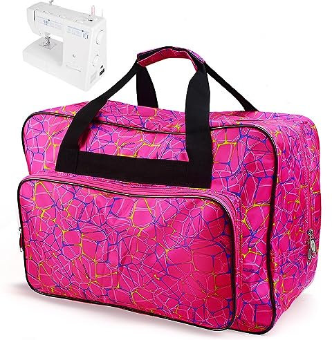 DTYGUIXE Borse da Trasporto per Macchina da Cucire Custodia Universale in Nylon per Macchina da Cucire Borsa con Tasche e Maniglie per Maggior Parte delle Macchine per Cucire (46x23x32cm)