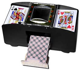 Moaobooh Mélangeur de Cartes à 2 Plats, mélangeur de Cartes électrique, à Piles, pour la Maison, Les fêtes, Les Clubs, Les Jeux de Poker de Bridge