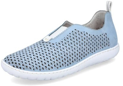 Rieker Damen Slipper 52866, Frauen Slip On,Slip-ons,freitzeitschuhe,offener einschlupf,Mokassins,Halbschuhe,Slides,Loafer,blau (10),40 EU / 6.5 UK