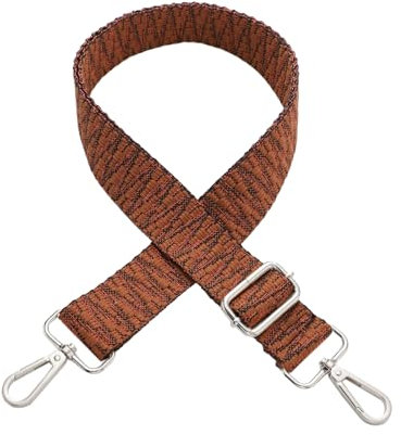 Whakano Verstellbar Schultergurt für Taschen,3,8cm Breit Taschengurt,Längenverstellbarer 75-145cm Schulterriemen,Ersatz Taschenriemen Schultergurt,für Duffel Laptoptasche,Braun,Silberne Schnalle