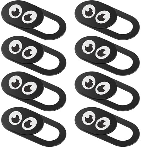 Amabro 8 coperture per webcam, copertura sottile per fotocamera del telefono, laptop, computer, fotocamera, blocco scorrevole, protezione per la privacy, adatta per PC desktop e tablet (occhio)