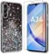 Glitter Bling Case Cover Compatible with Samsung Galaxy A34 Phone Case with 1 Pack Tempered Glass Screen Protector Phone Case,Soft TPU Slim Fit Shockproof Anti-Scratch-Black