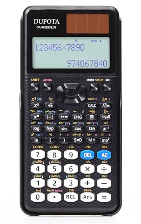 DUPOTA OA-991ES PLUS Scientific Calculator 417 Functions, Support Fraction and Decimal Point Conversion 10+2 Digits Written Display, Solar Battery - Ideal for Secondary School Students and Teachers