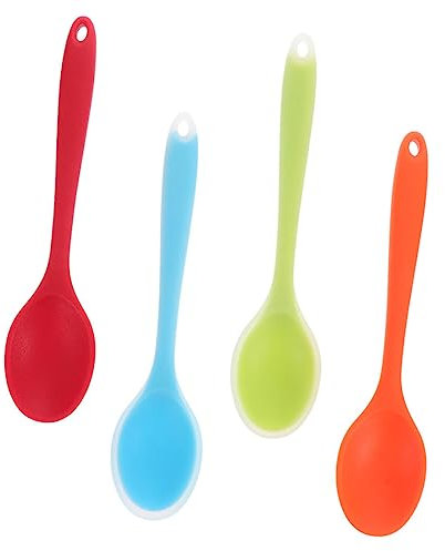 Alipis 4piezas Cucharas De Silicona Unidades Paleta Silicona Cocina Para Hornear y Servir Utensilios De Cocina