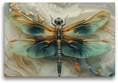 CALVENDO Premium Textil-Leinwand 45 x 30 cm Querformat Libelle | Wandbild, HD-Bild auf Keilrahmen, Wanddekoration, Kunstdruck von Steffen Gierok-Latniak