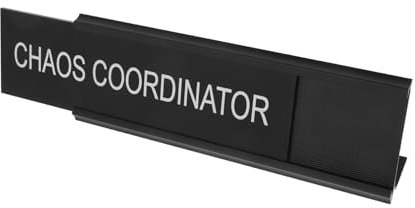 Warmhm Funny Office Name Plate Desk Sign Metal Desk Plate Home Office Dec