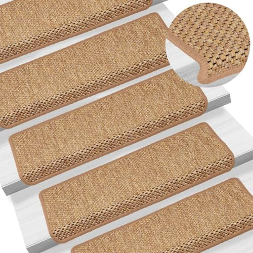 LXYZWRW Furniture Select Stufenmatten selbstklebend Sisaloptik 15 Stück 65x21x4cm orange