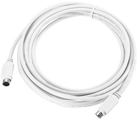 sourcing map PS/2 Mouse and Keyboard Extension Cable 6 Pin 16.4 Feet Male to Male for PC,White