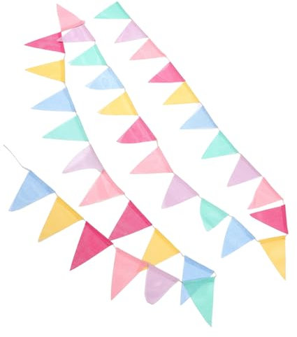 HAWILLOSCH Farbdreieck-Pull-Flag hochzeit dekoration Zubehör für Spielhäuser im Freien Geburtstagsdekorationen bunte Flaggenwippe Streamer Partydekorationen Zeltbanner Polyester