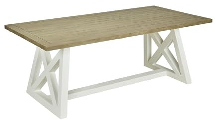 Großer Oxford Esstisch, 200 cm, ausziehbarer Holztisch mit Kreuzbeinen für Küche und Esszimmer, 2 m langer Tisch mit stilvollem Design