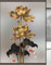 Fensterfolie Blickdicht 60X120CM Goldener Lotus Sichtschutzfolie Fenster von Aussen Anti-Uv,Fenster Folie Blickschutz für Badezimmer, Duschkabine Sowie Türen, Umkleide