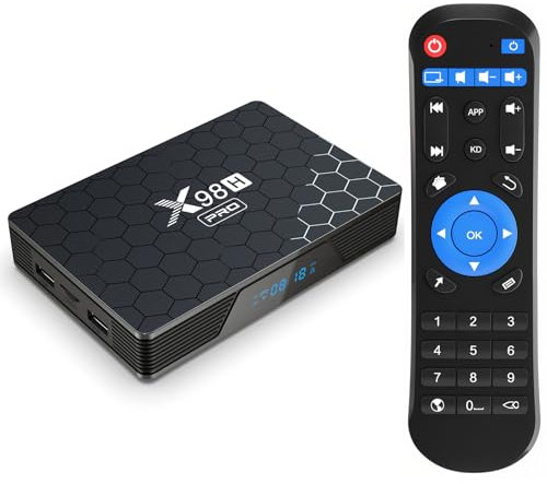 LEFFOT X98H Pro Android 12.0 TV Box 2025, 6K Ultra HD, 2GB RAM + 16GB ROM, Smart TV Box with HDR10+, 2.4G & 5G Dual-band WiFi 6, 1000M Ethernet, BT 5.0, Allwinner H618 Quad core ARM Cortex A53