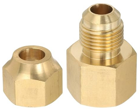 PATIKIL Raccord De Tuyau En Laiton, Réducteur SAE 45 Degrés Femelle 3/8G x Mâle 3/8 Flare, Raccord D'extension De Tuyau En Laiton Avec Écrou Pour Ligne De Gaz De Climatisation