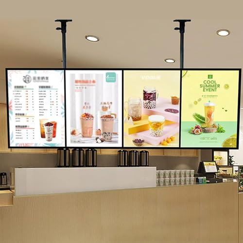 Caja de luz LED para restaurantes y cafeterías, tablero de menú retroiluminado con marco delgado, pantalla 3D montada en la pared para una publicidad eficaz