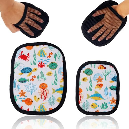 lasuroa 2pcs Beach Sand Removal Bags, Quick Dry & Reusable Sand Wipe Off Mitts for Kids Adults Women, Must-Have Beach Essentials for Travel Vacation Summer Volleyball Sandbox Activities