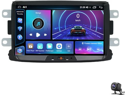 LiteGauge Android Car Stereo for Re-nault Duster Dacia Sandero Logan Dokker 2010-2015 Wireless CarPlay Android Auto Touch Screen Radio GPS Bluetooth WiFi FM/RDS DSP Backup Camera(Size:8inch,Color:P1)