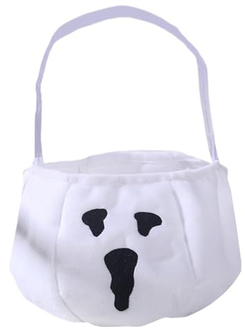 Générique Halloween-Einkaufstaschen – tragbare Aufbewahrungstasche aus Vliesstoff mit Griffen, großer Aufbewahrungskorb für Frauen, Mädchen, Jugendliche, Weißer Geist des Vlies, Se référer au
