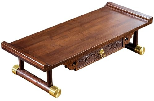 Chinesischer Meditationstisch, Altartisch Aus Massivholz, Meditationstische Mit Stauraum, Geschnitzte Buddhistische Altäre, Gebetsbank Aus Kupfer, Pooja-Schrank Mit Erhöhtem Sockel(40cm/15.74in)