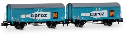 Arnold HN6683 SBB, 2-unit pack 2-axle closed wagon type Gs APROZ, ep. III for adults and collectors, Blue/White