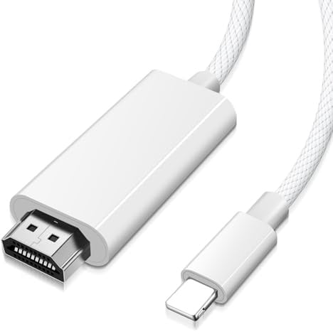 [Certificato Apple MFi]Cavo Lightnning a HDMI 2M, adattatore AV digitale per iPhone/iPad su TV, monitor e proiettore, sincronizzazione schermo HD 1080P, Plug & Play, compatibile con iPhone 14/13/12/11